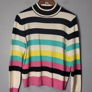 THML Cream and Black Cowl Turtleneck Sweater